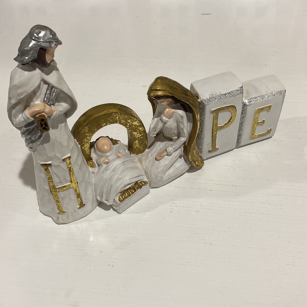 “Hope” Holy Family Nativity Block Figurine! - Picture 2 of 9